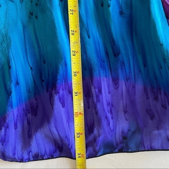 Vintage 80s Silk Blouse Skirt Set His & Hers Size Medium - Picture 9 of 11